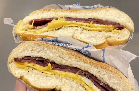 2 Egg and Cheese with Turkey Bacon Sandwich Breakfast 
