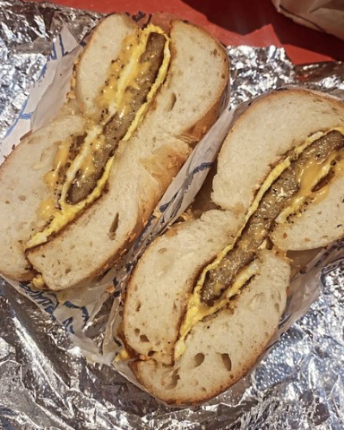 2 Egg and Cheese with Sausage Sandwich Breakfast 